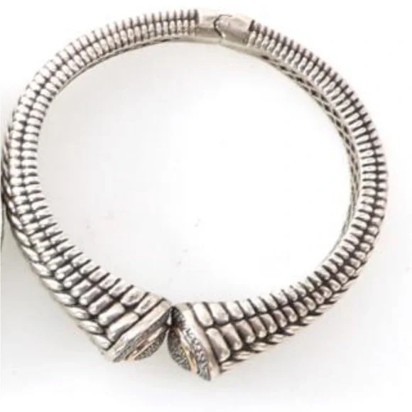 Town and country rare sterling silver, 14kt gold and diamond cuff